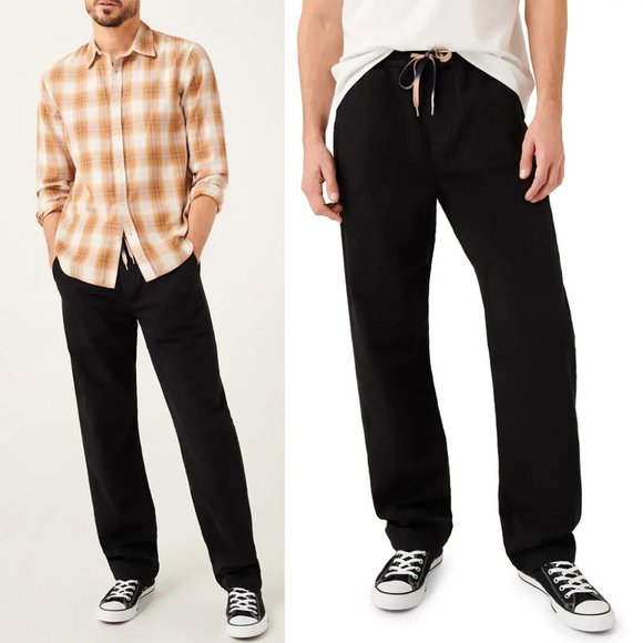 7 For All Mankind Other - 7 FOR ALL MANKIND Beachside Drawstring Casual PANTS Size 30 S Black Twill $178